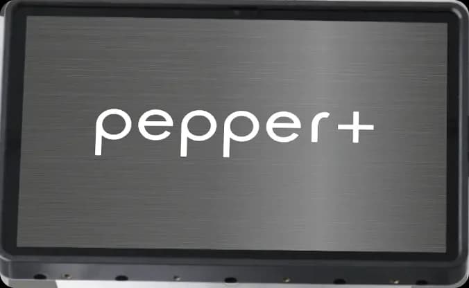 The 11-inch Pepper+ tablet, with the pepper+ logo on the screen