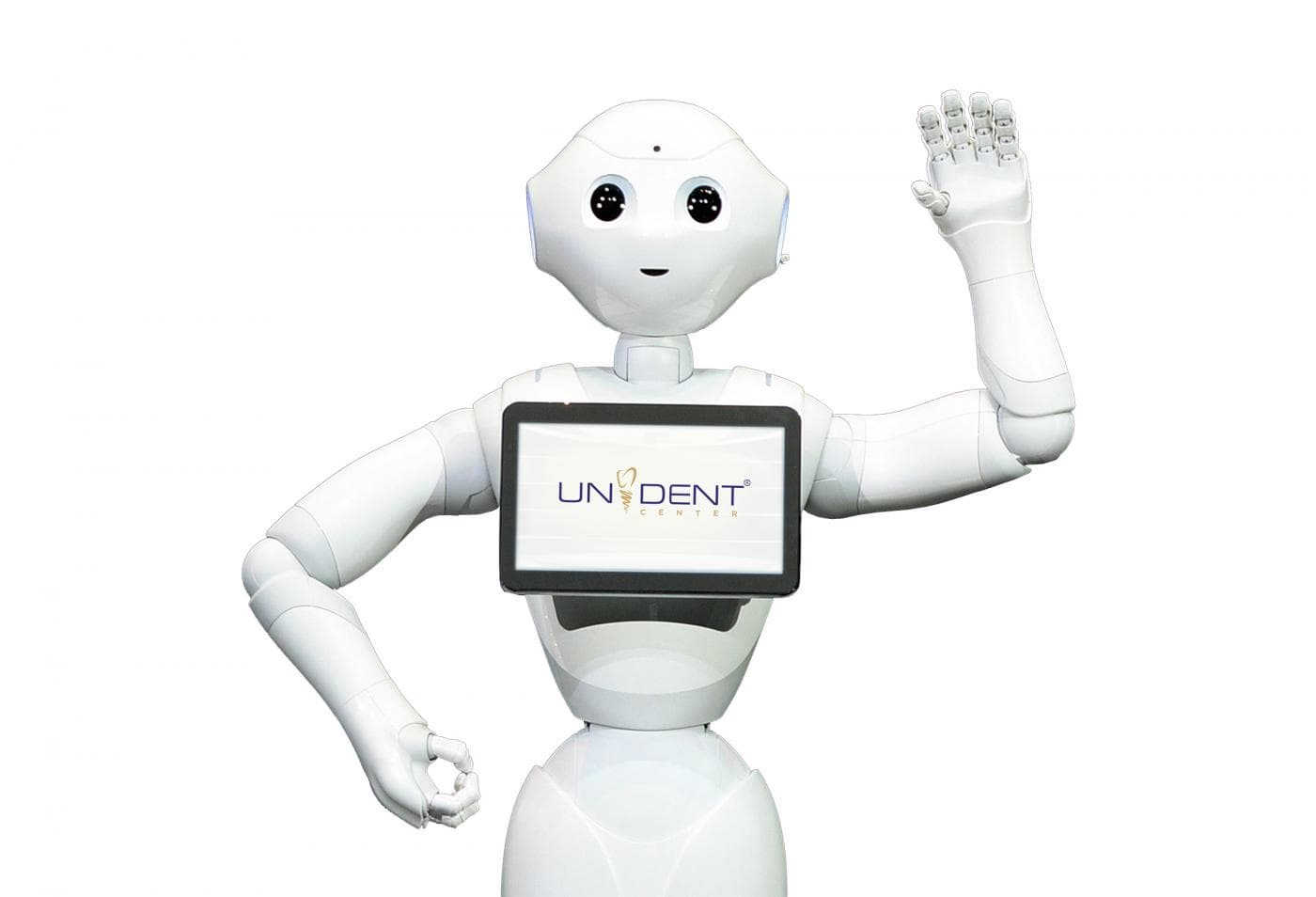 Pepper Robot at the inauguration of the newest Unident premium dental clinic in Brașov